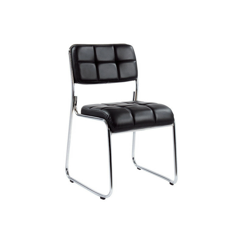 Стул Echair-803 VP (кожзам, черный, без подлокотников, хром)