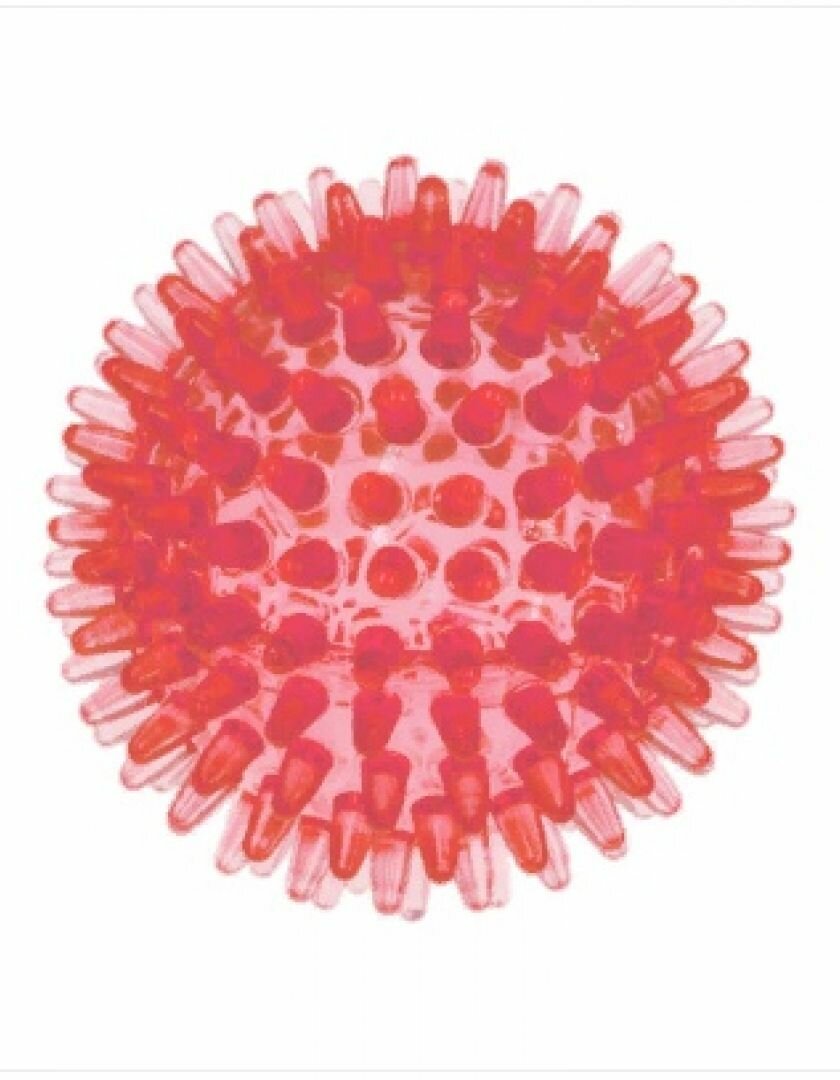 Мяч массажный 8 см прозрачный Crystal ZooOne красный - фотография № 1