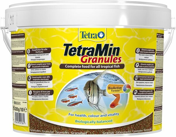 Tetra TetraMin Granules основной корм для всех видов аквариумных рыб, гранулы 10 л