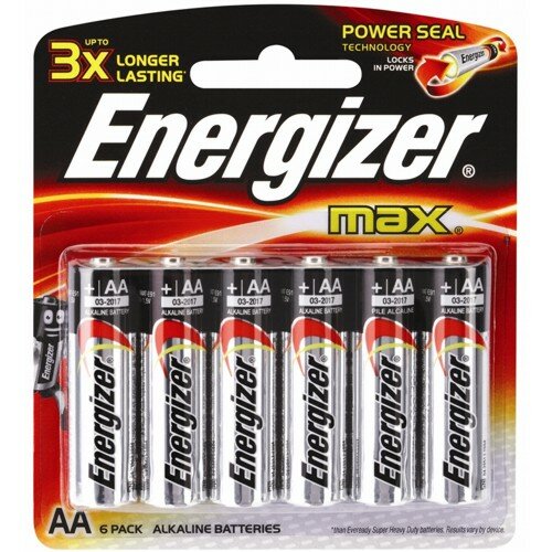 Батарейка AA щелочная Energizer LR06-6BL MAX в блистере 6шт.