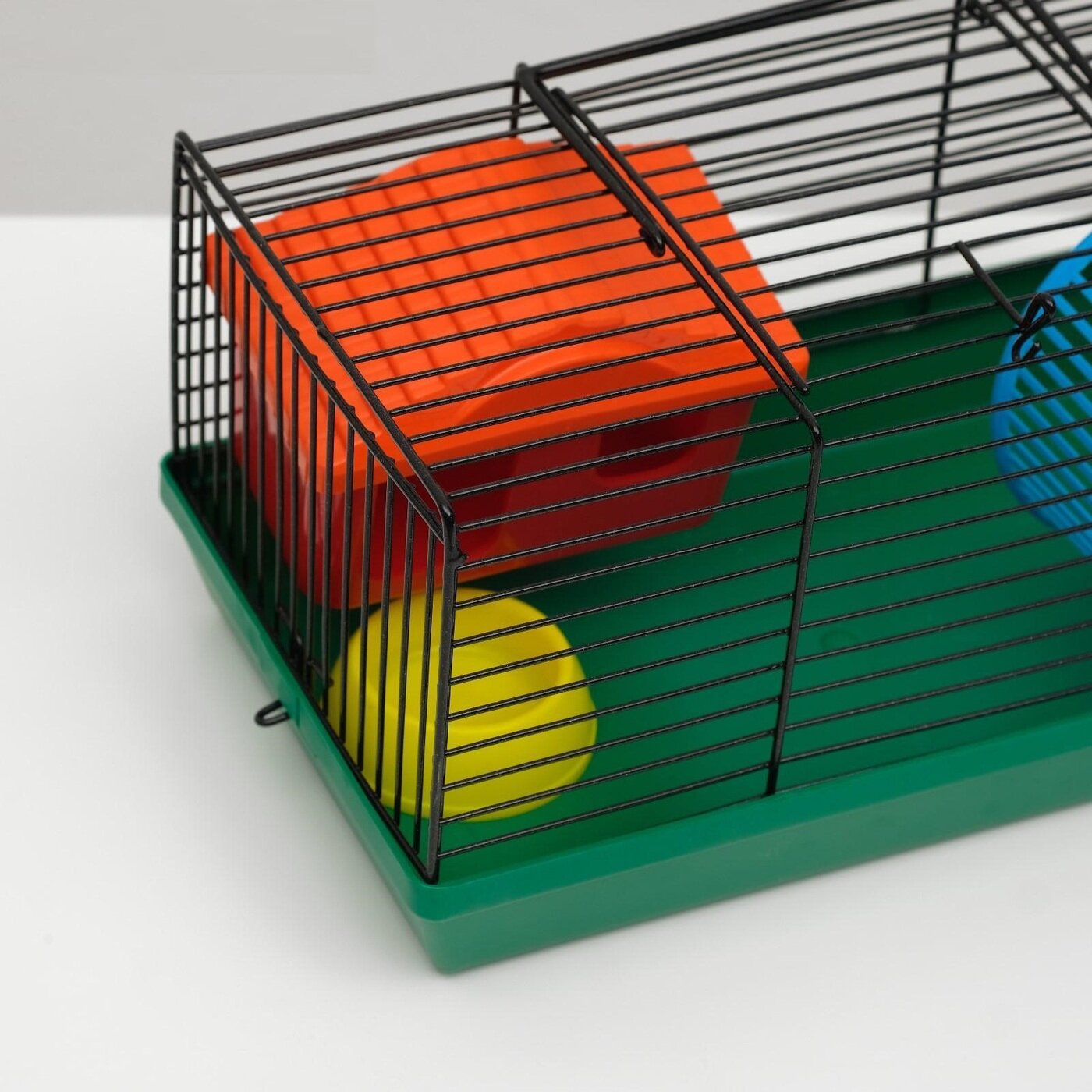 Клетка-мини для грызунов, укомплектованная, 27 х 15 х 13 см, зелёная - фотография № 4