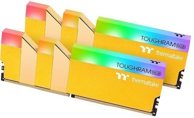 Оперативная память 16Gb DDR4 3600MHz Thermaltake TOUGHRAM RGB (RG26D408GX2-3600C18A) (2x8Gb KIT) 16 Гб 2 модуля DDR4 28800 Мб/с CL18-19-19-39 1.35 В XMP профиль радиатор подсветка