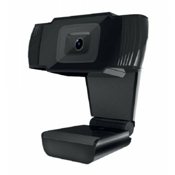 Веб-камера CBR CW 855HD Black с матрицей 1 МП, разрешение видео 1280х720, USB 2.0, встроенный микрофон с шумоподавлением, фикс.фокус, крепление на мониторе, длина кабеля 1,4 м, цвет чёрный