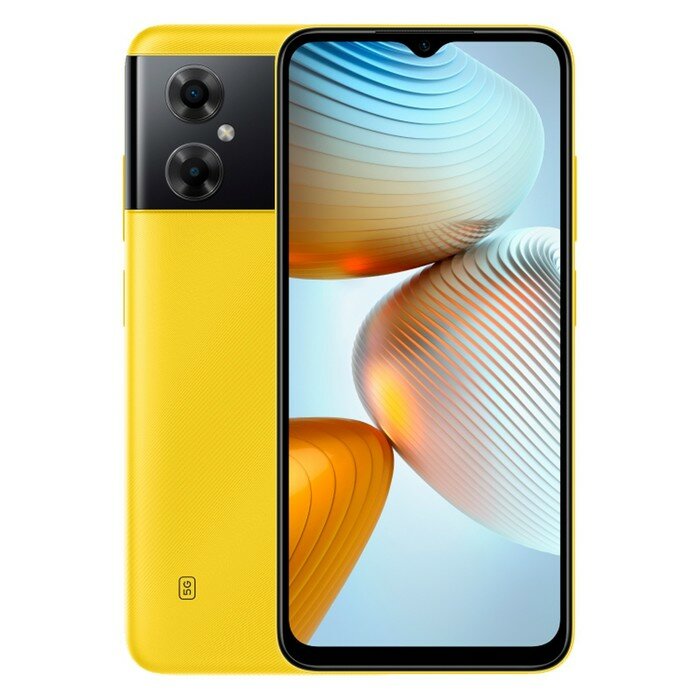 XIAOMI Смартфон Xiaomi POCO M4 5G NFC RU, 6.58'', 6 Гб, 128 Гб, 13 Мп, 5 Мп, 5000 мАч, желтый