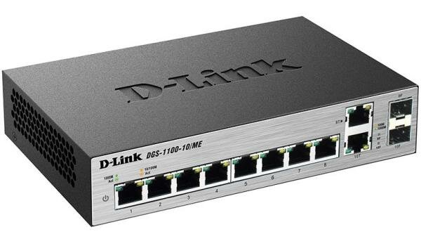 Коммутатор D-LINK DGS-1100-10/ME/A1A 8 портов 10/100/1000Mbps