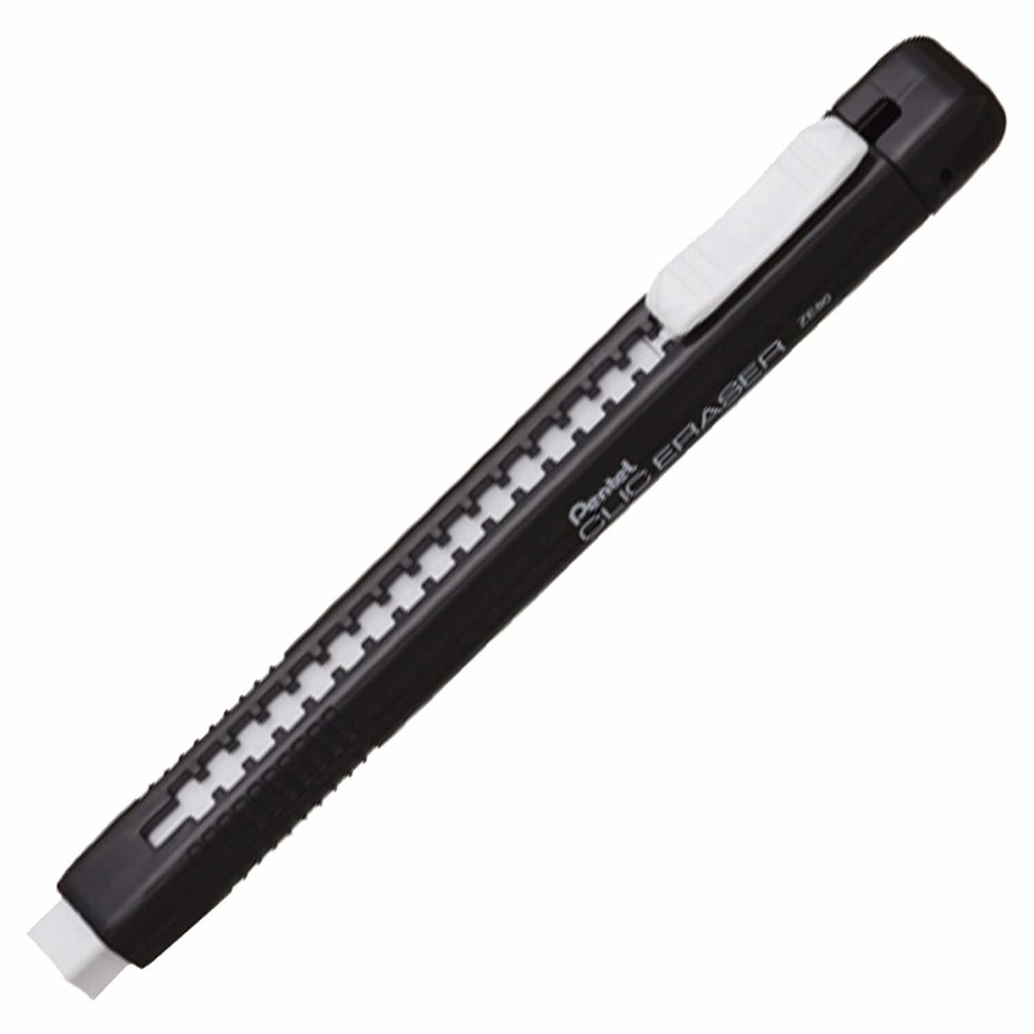 Ластик выдвижной PENTEL "Clic Eraser", 117х12х15 мм, белый, черный держатель, ZE80-A