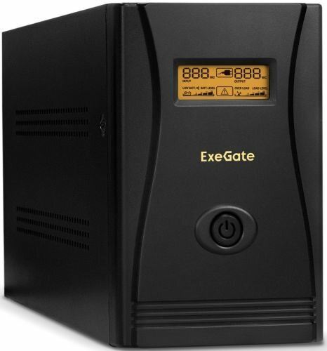 Источник бесперебойного питания Exegate SpecialPro Smart LLB-1600.LCD.AVR.EURO.RJ.USB 1600VA/950W, LCD, AVR, 4*Schuko,RJ45/11,USB, металлический корпу