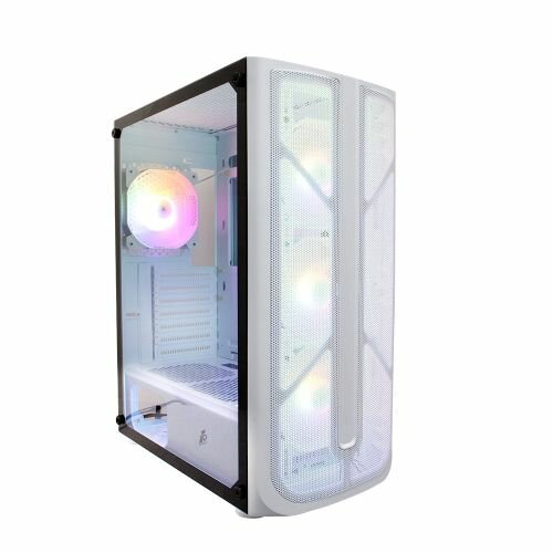 Корпус 1STPLAYER FIREBASE X4 White / ATX TG / 4x120mm LED fans inc. / X4-WH-4F1-W