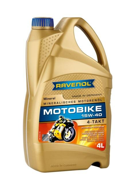 Минеральное моторное масло RAVENOL Motobike 4-T Mineral 15W-40