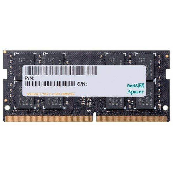 Модуль памяти Apacer SO-DIMM DDR4 16GB 2666 ES.16G2V.GNH Non-ECC, CL19, 1.2V, AS16GGB26CQYBGH, 2R, 1024x8, RTL