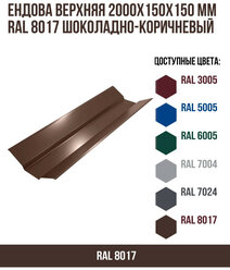 Ендова верхняя 2000х150мм RAL 8017 Шоколадно-коричневый