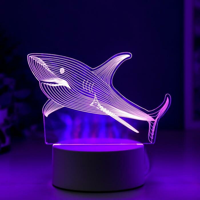 RISALUX Светильник "Акула" LED RGB от сети 9,5х15х14 см - фотография № 5