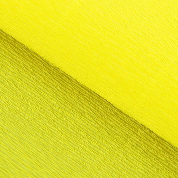 Бумага для упаковки и поделок, гофрированная, желтая, лимонная, однотонная, двусторонняя, рулон 1 шт., 0.5 x 2.5 м