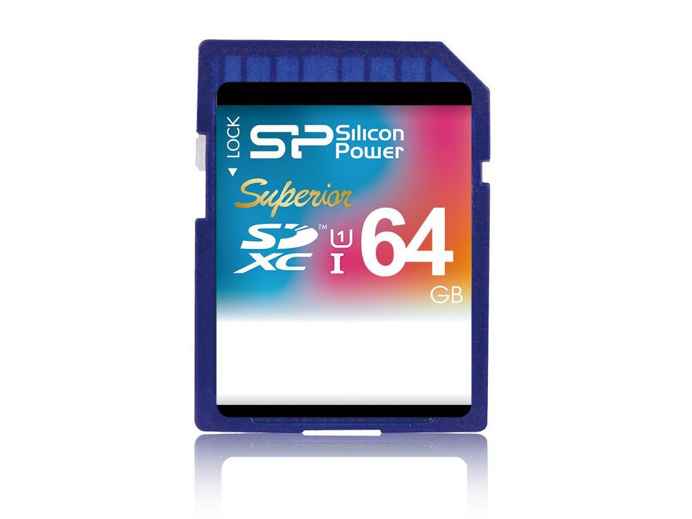 Карта памяти SDXC 64GB Class 10 Silicon Power Superior UHS-I SP064GBSDXCU1V10