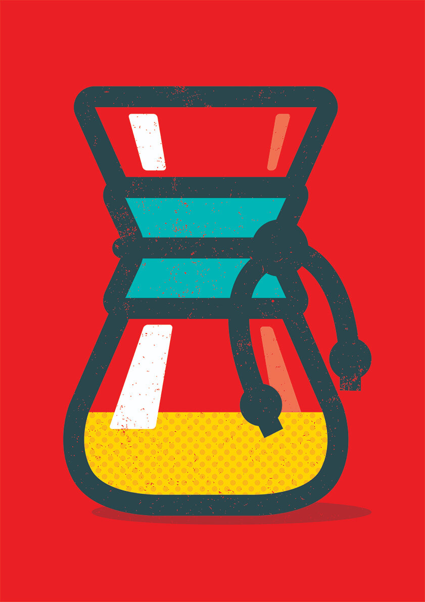 фото Интерьерный постер "Chemex" размера 60х90 см 600*900 мм репродукция без рамы в тубусе для декора комнаты офиса дома дизайна спальни гостиной