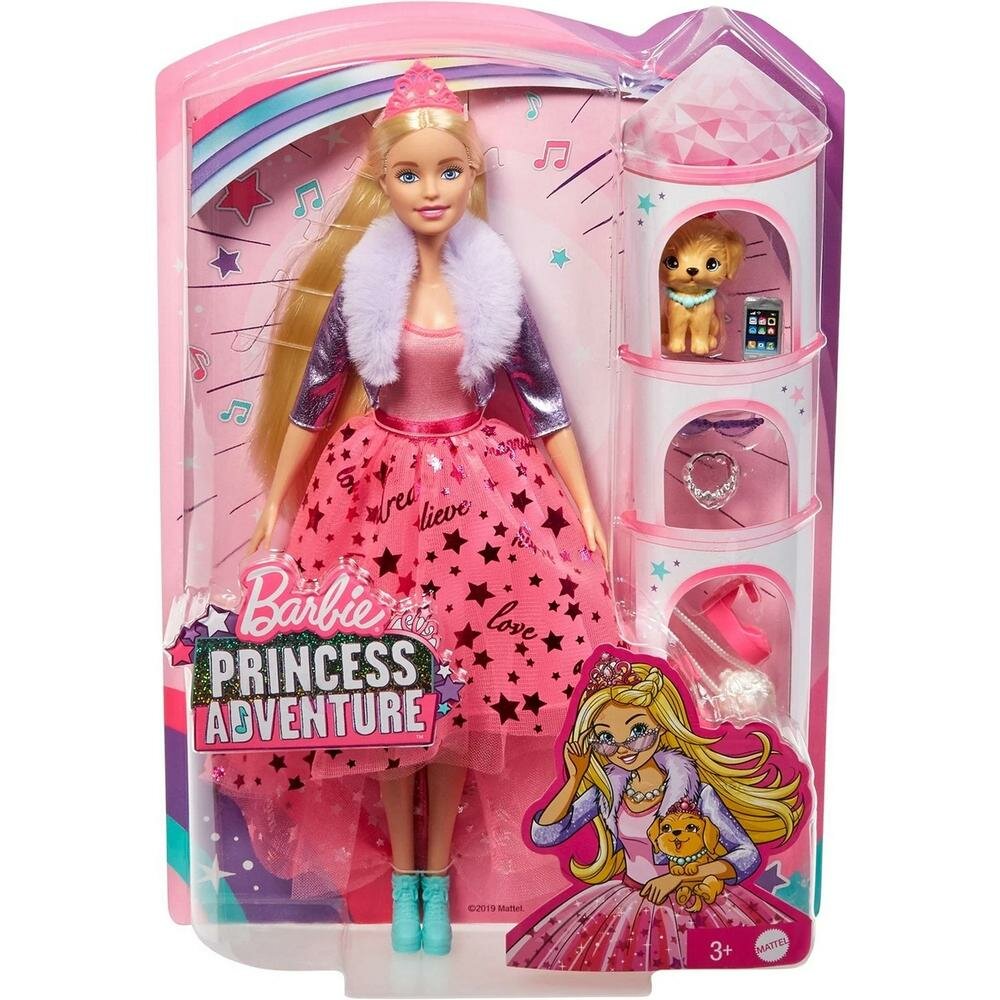 Mattel Barbie Приключения принцессы кукла+питомец GML76