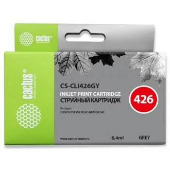 Cactus CLI426GY Картридж для Canon MG5140 5240 6140 8140 MX884, серый