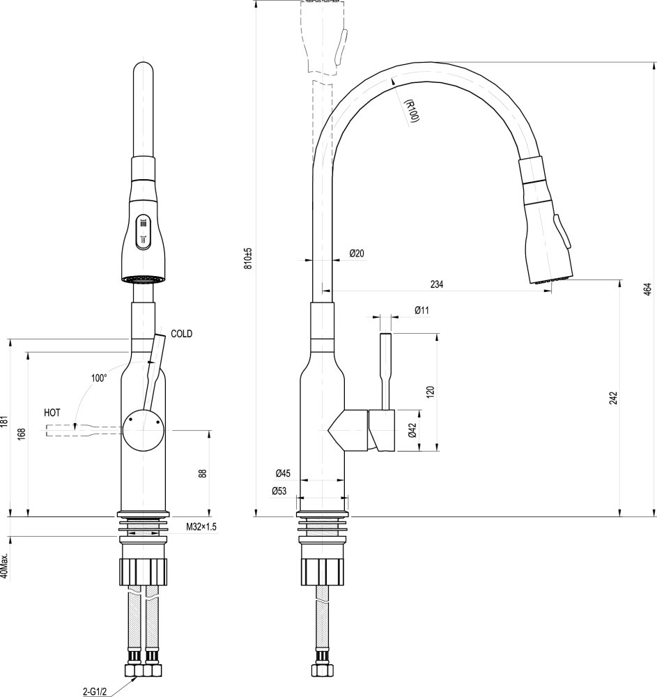 Смеситель для кухни Lemark Expert LM5082S-Gray, хром / серый