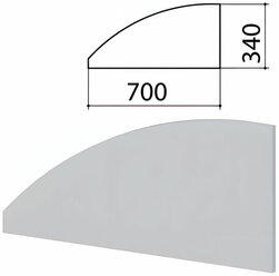 Экран-перегородка "Монолит", 700х16х340 мм, цвет серый (комплект)