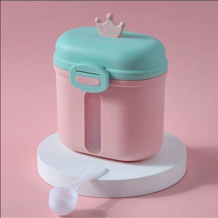 Контейнер для хранения детского питания «Корона», 360 гр., цвет розовый - фотография № 1