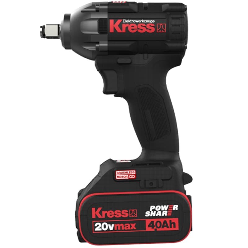 Гайковерт KRESS BL KU270.1 20V 180/300 Нм аккумуляторный с двумя 4Ач батареями, 6А зарядкой и кейсом