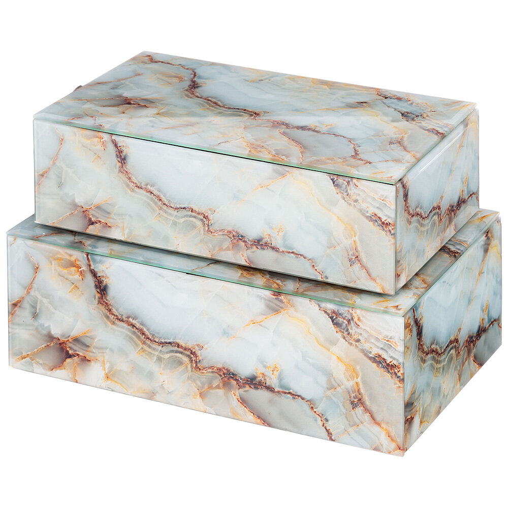 фото Набор из 2-х шкатулок Lefard Коллекция мрамор, 21*12**6,5 см/23*15*8,5 см (06-342)