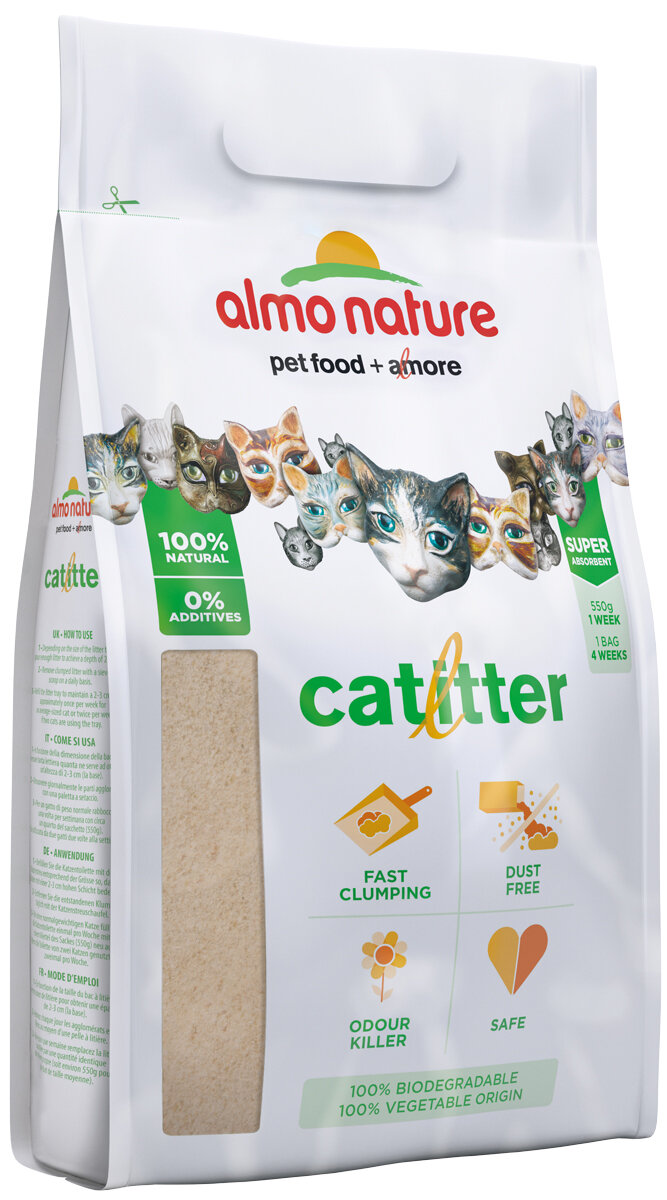 фото ALMO NATURE CAT LITTER наполнитель комкующийся биоразлагаемый для туалета кошек (4,54 кг х 4 шт)