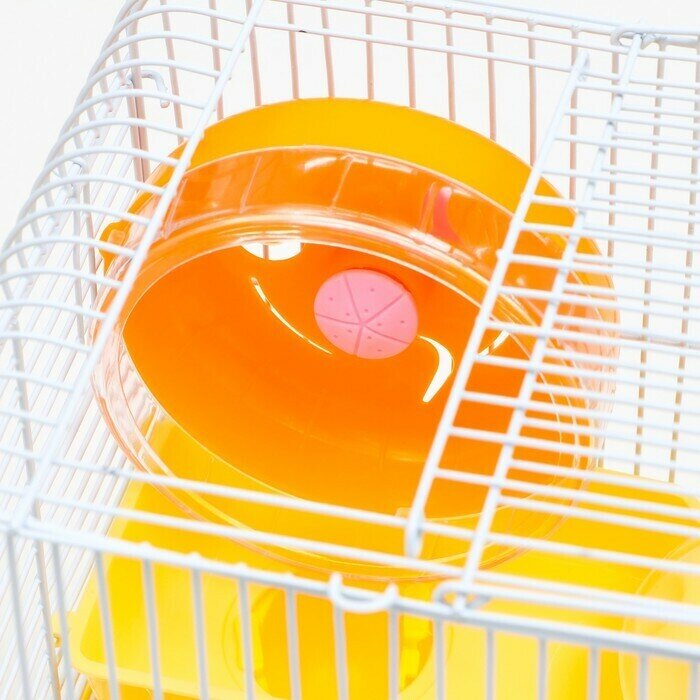 Клетка для грызунов , 23 х 17 х 26 см, эмаль, жёлтая - фотография № 4