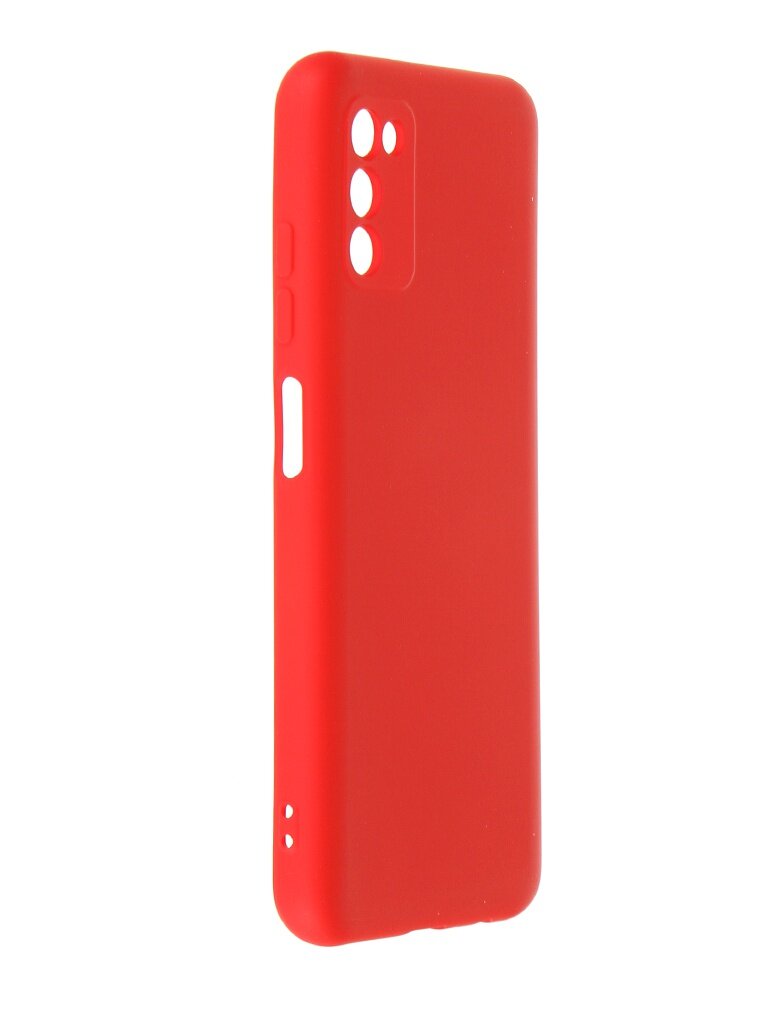 Чехол DF для Samsung Galaxy A03s с микрофиброй Silicone Red sOriginal-26