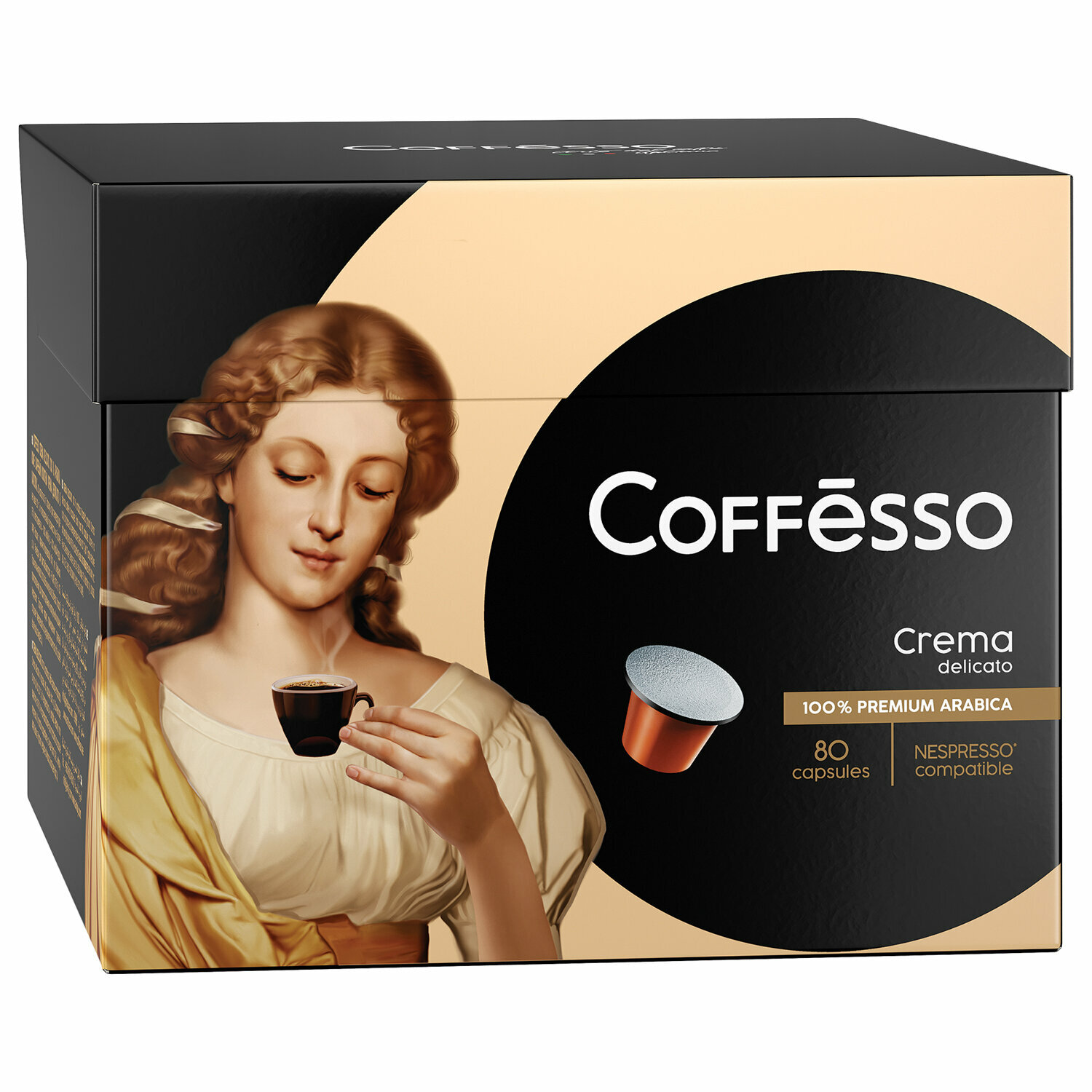 Кофе в капсулах COFFESSO Crema Delicato для кофемашин Nespresso, 100% арабика, 80 порций, 101737 - фотография № 4