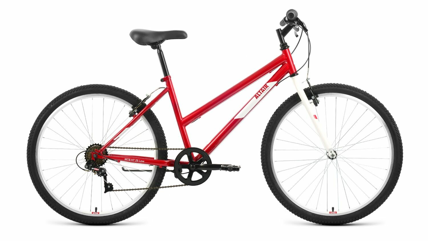 Велосипед ALTAIR MTB HT low 26" (2022) (Велосипед ALTAIR MTB HT 26 low (26" 6 ск. рост. 15") 2022, красный/белый, RBK22AL26120)