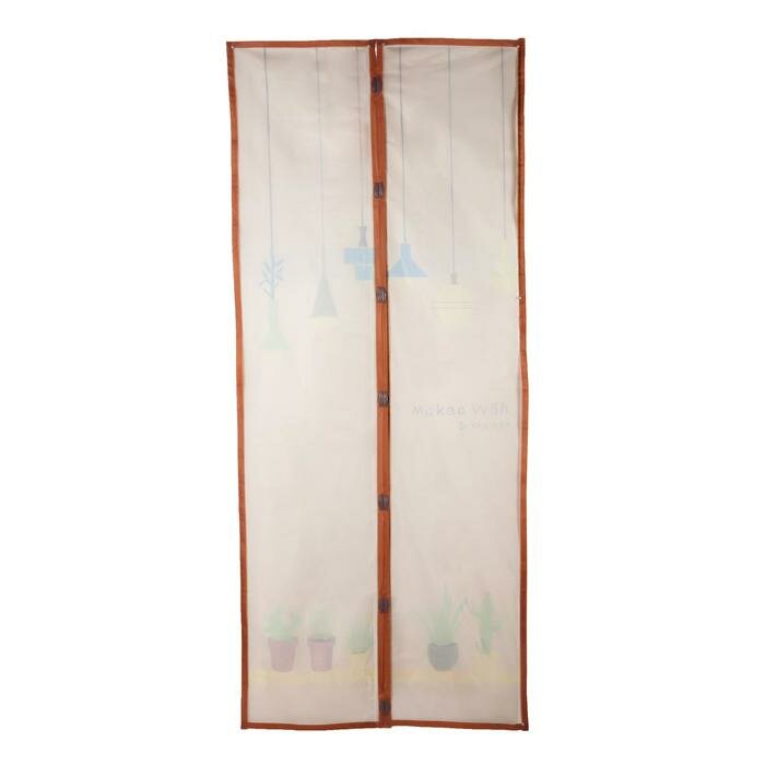 Сетка антимоскитная на магнитах для защиты от насекомых «Уютный дом», 100×210 см, цвет коричневый - фотография № 2