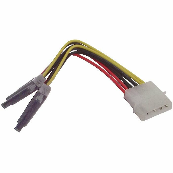 Переходник питания Cablexpert CC-SATA-PSY Molex штекер на 2 SATA гнезда - кабель 15 см