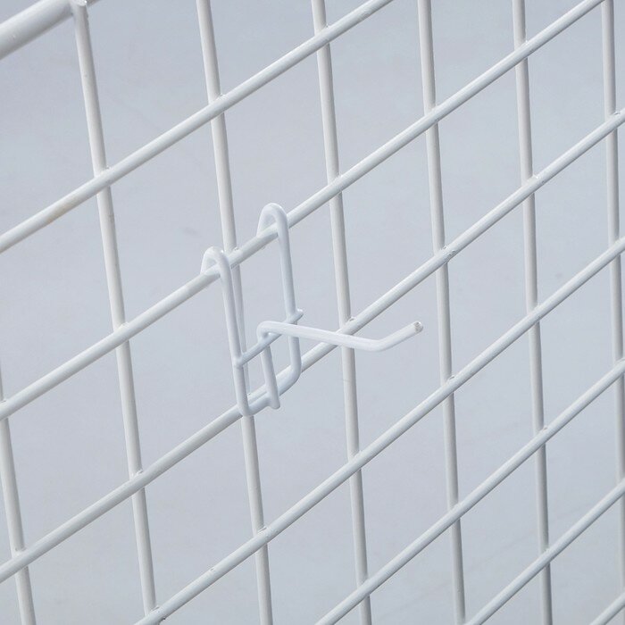 Крючок на сетку одинарный L=6, d=3,5мм, цвет белый - фотография № 2