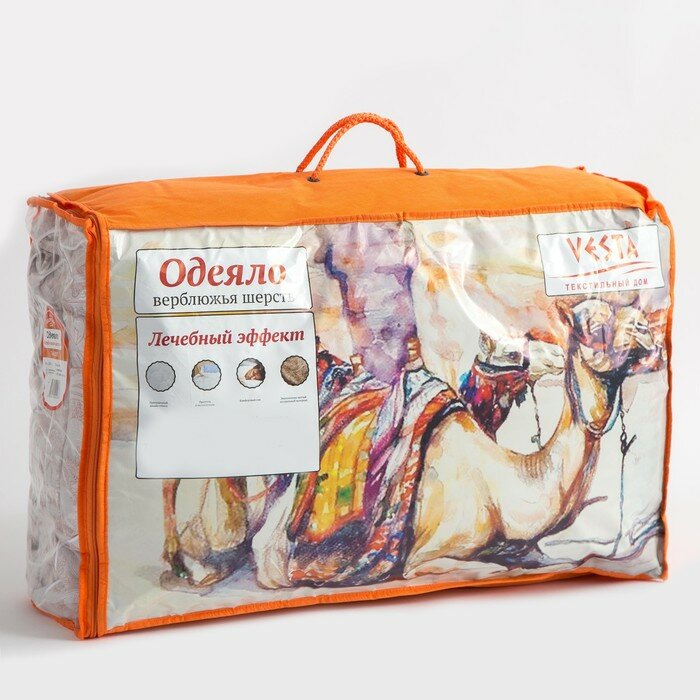 Vesta Одеяло зимнее 220х205 см, шерсть верблюда, ткань тик, п/э 100% - фотография № 6