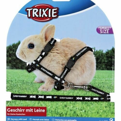 Шлейка для грызунов TRIXIE для крольчат 20-33см/8мм/1,25м нейлон с рисунком