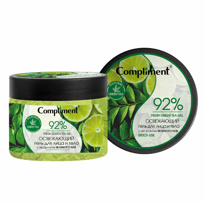 Compliment Освежающий гель для лица и тела с экстрактом зеленого чая, 400 мл 1 шт