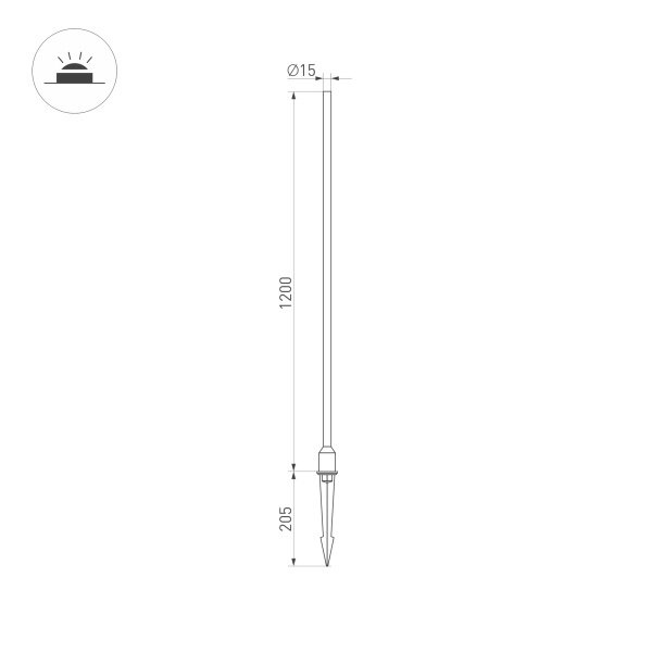 Ландшафтный светодиодный светильник Arlight KT-Champagne-L1200-3W Warm3000 / - фото №3