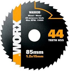 Пильный диск по металлу WORX WA5035, 44T HSS 85х1.2х15 мм