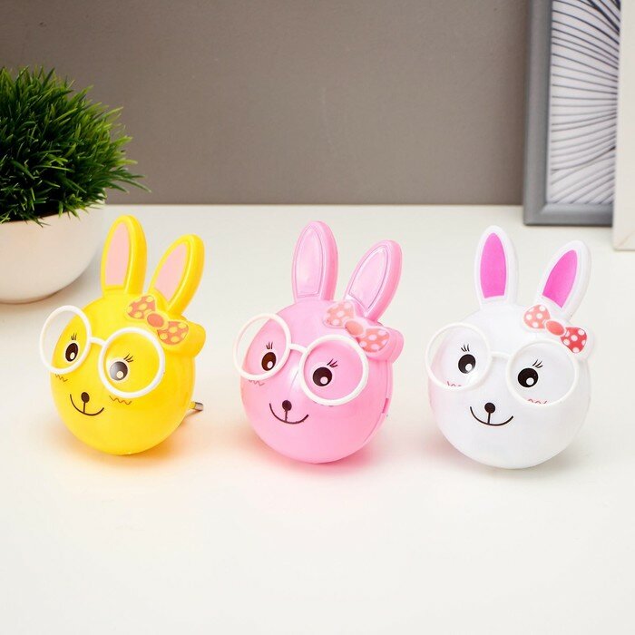 фото Ночник LED "Умный Зайчонок",12 см, 4W с фотоэлементом (V220) микс, пластик RISALUX