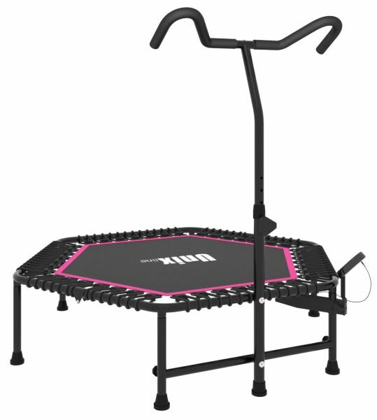 Батут спортивный UNIX line Fitness Pink PRO 130 cм макс. нагрузка 130 кг, диаметр 4.3 ft, с ручкой, складной