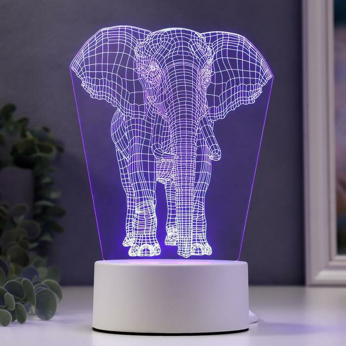 RISALUX Светильник "Слон" LED RGB от сети 9,5х12,5х19см - фотография № 1