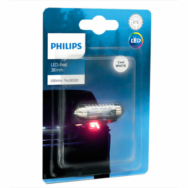 Лампа автомобильная светодиодная Philips Ultinon Pro3000 SI 11854U30CWB1 C5W/T10.5 12V 0.6W SV8.5