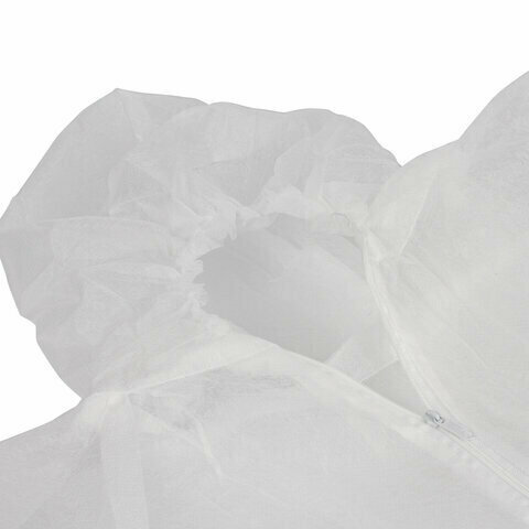Комбинезон медицинский Комбинезон одноразовый с капюшоном Каспер-классик, плотность 30 г/м2, материал спанбонд, размер XXXL (60-62), белый - фотография № 6