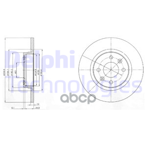 Диск Тормозной Передний Delphi Bg4045 Delphi арт. BG4045