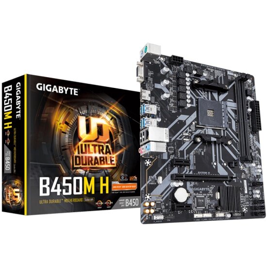 Материнская плата GIGABYTE B450M H (AM4, mATX)