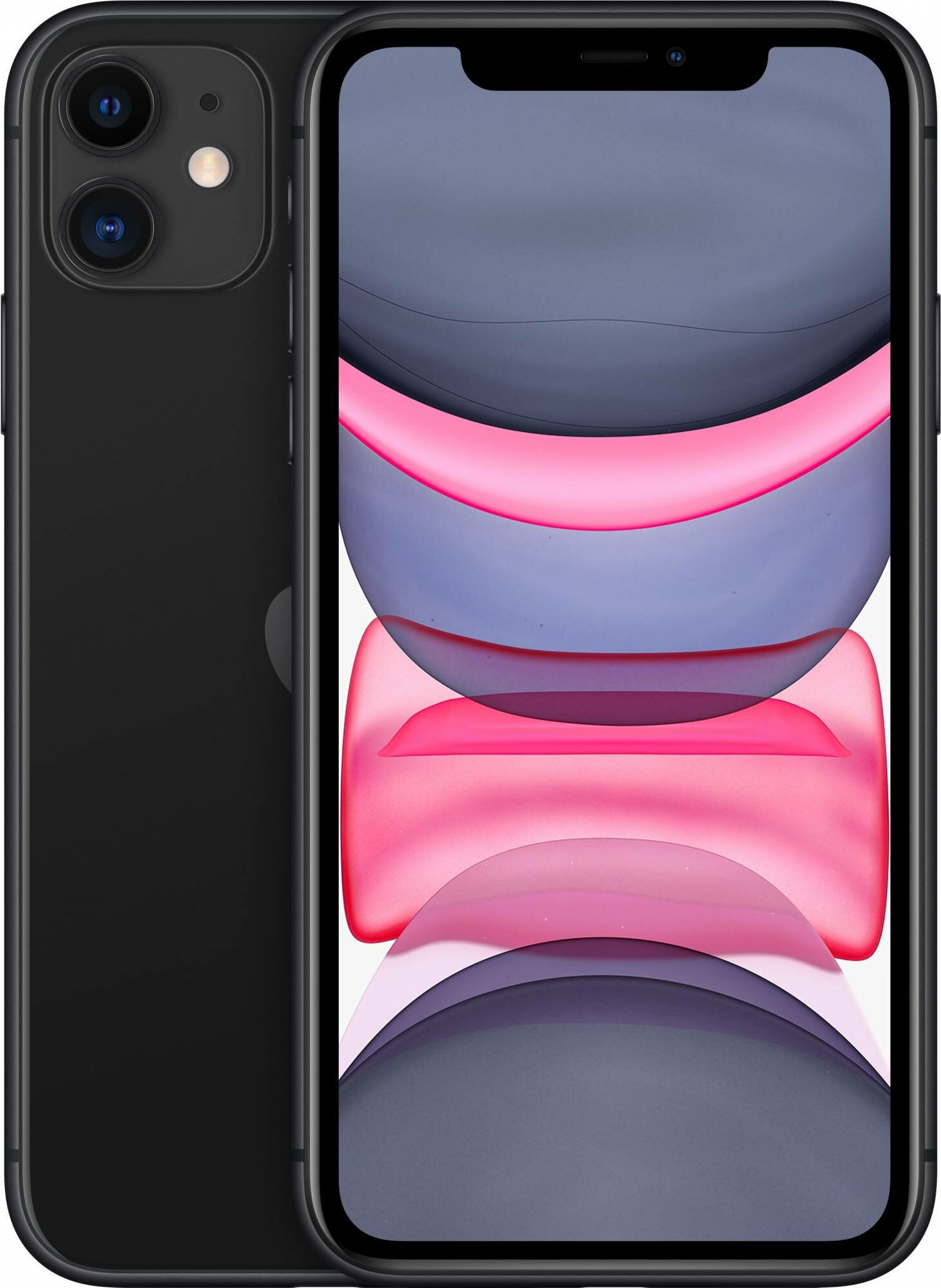 Смартфон Apple iPhone 11 A2221 64ГБ, черный (mhda3rm/a)