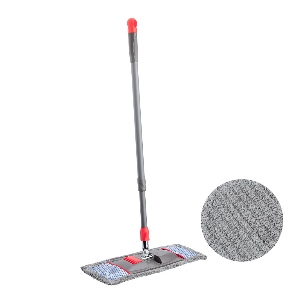 фото VETTA Швабра с насадкой из микрофибры 44x15см, телескоп.ручка 83-126см