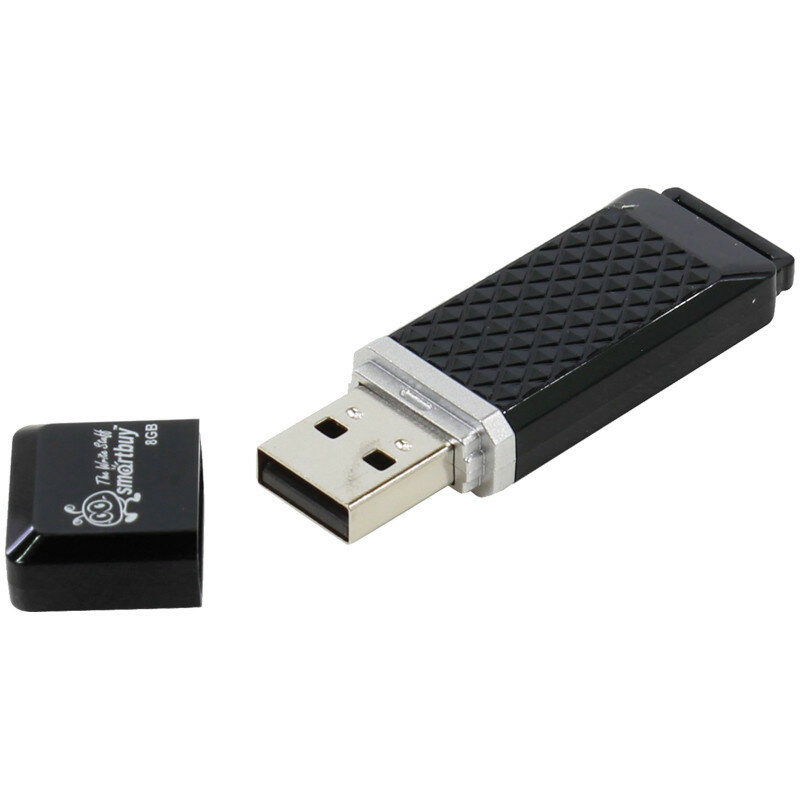 Память Smart Buy "Quartz" 8GB, USB 2.0 Flash Drive, черный ( Артикул 222382 )