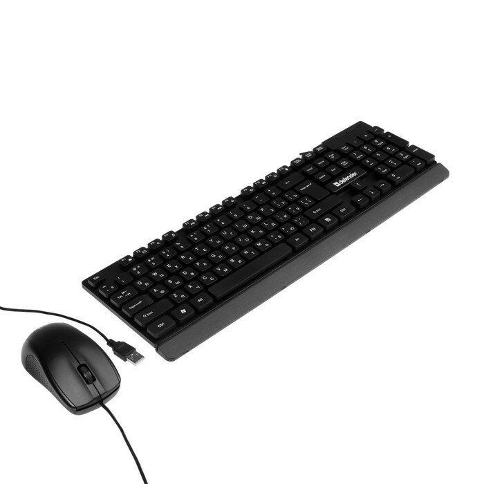 Комплект клавиатура и мышь Defender Комплект клавиатура и мышь Defender York C-777 RU, проводной, мембранный, 1000 dpi, чёрный